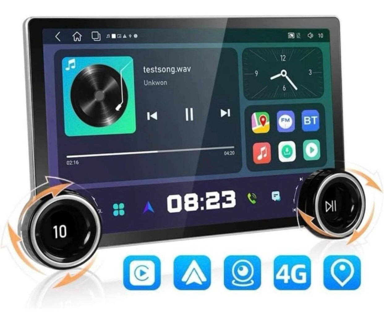 GENFRID presents "Gemstone diamond 2k 360°,4GB ROM+64GB RAM ,car play ,sim support ,DSP Car Stereo (Double Din)