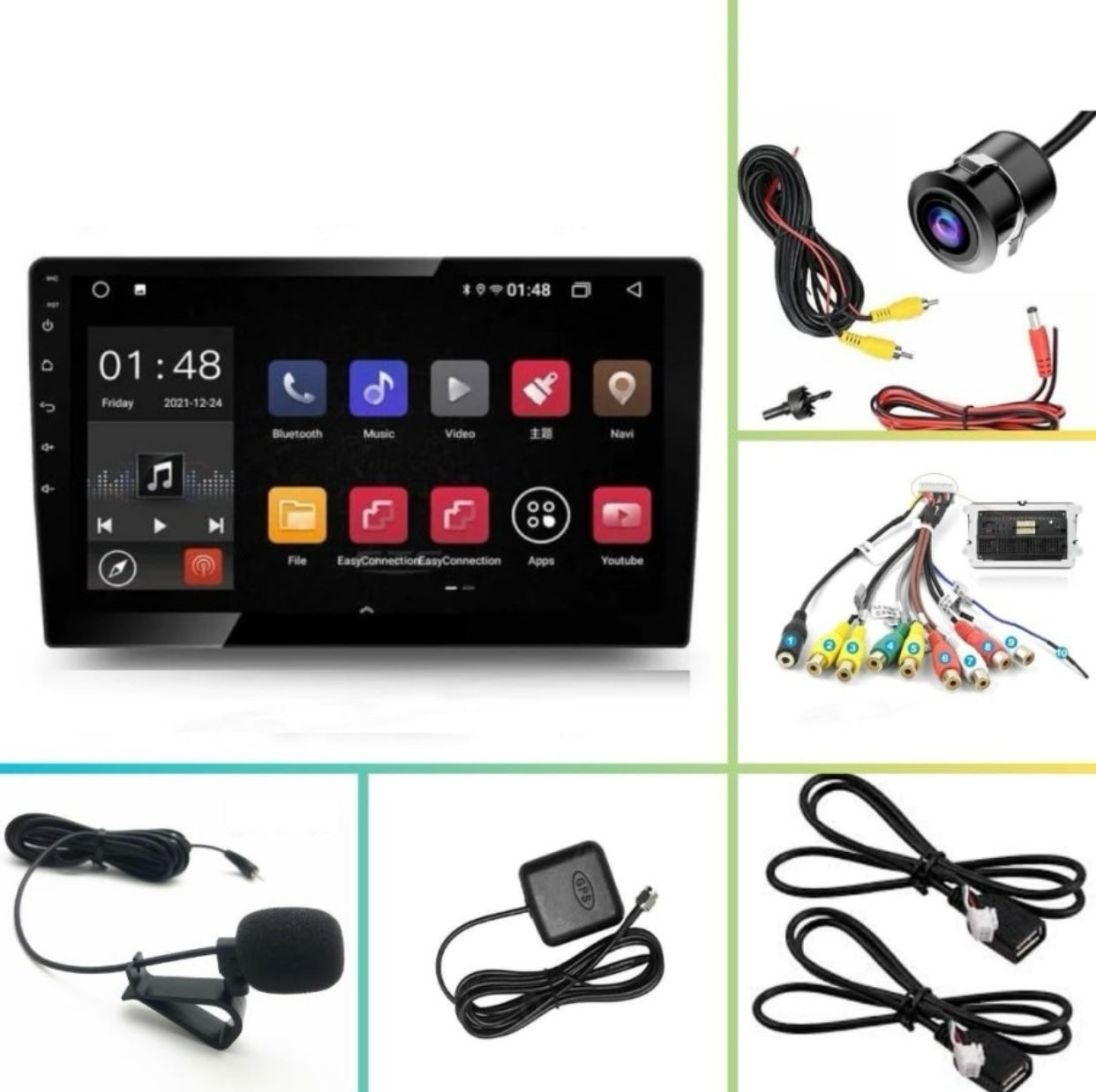 Genfrid 9 Inch Car Stereo/Car Media Player + Free Reverse HD Camera 2GB+32GB IPS Display 1080p with Latest Android Version (Double Din)