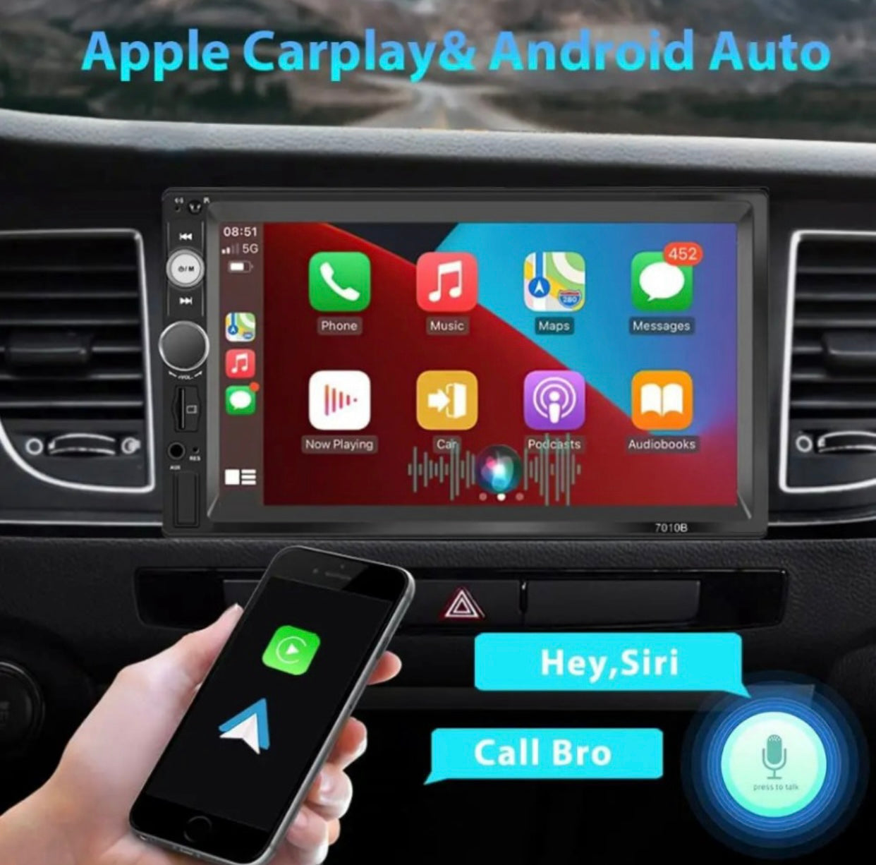 Genfrid 9 Inch Car Stereo/Car Media Player + Free Reverse HD Camera 2GB+32GB IPS Display 1080p with Latest Android Version (Double Din)