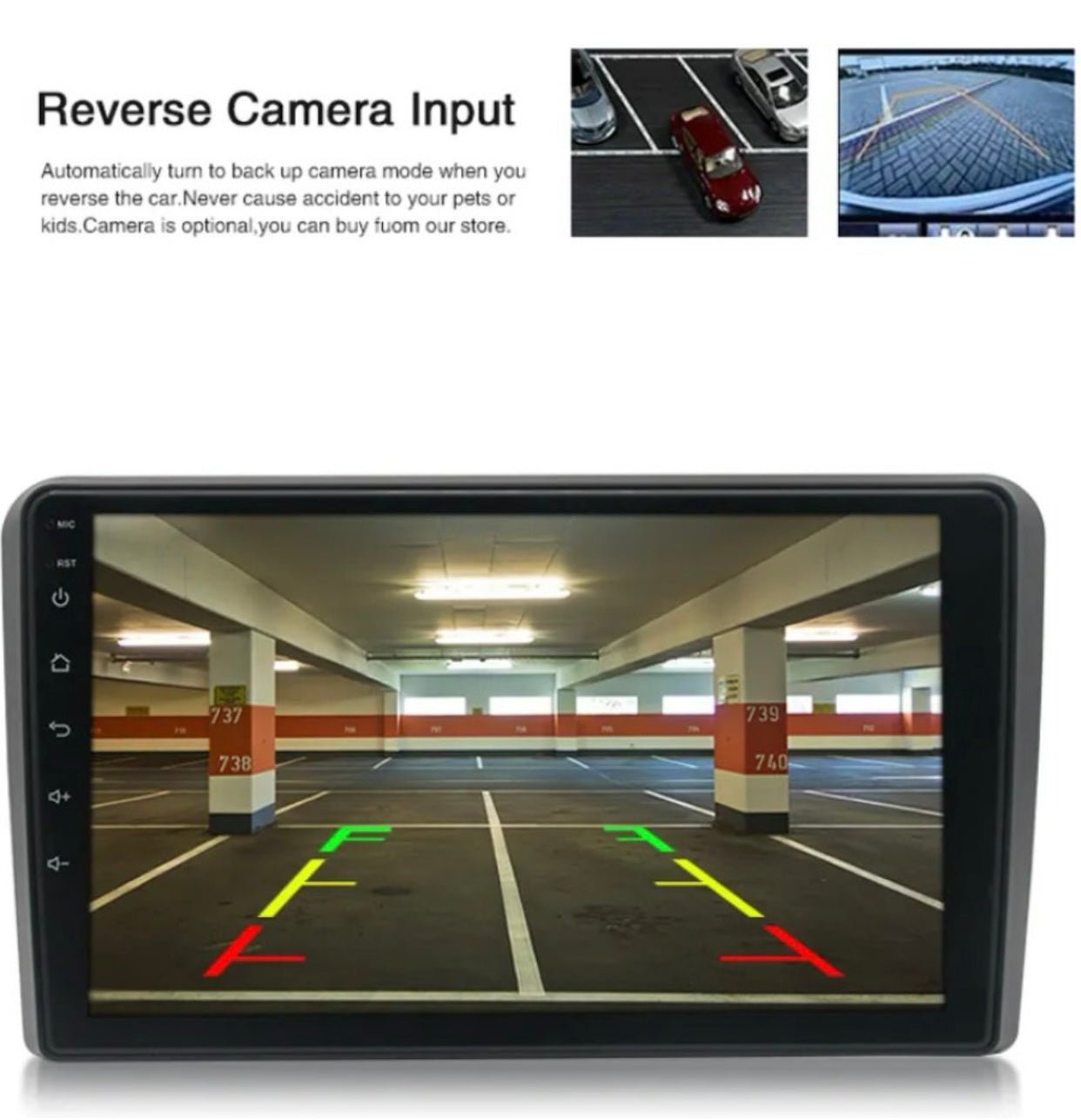 Genfrid 9 Inch Car Stereo/Car Media Player + Free Reverse HD Camera 2GB+32GB IPS Display 1080p with Latest Android Version (Double Din)