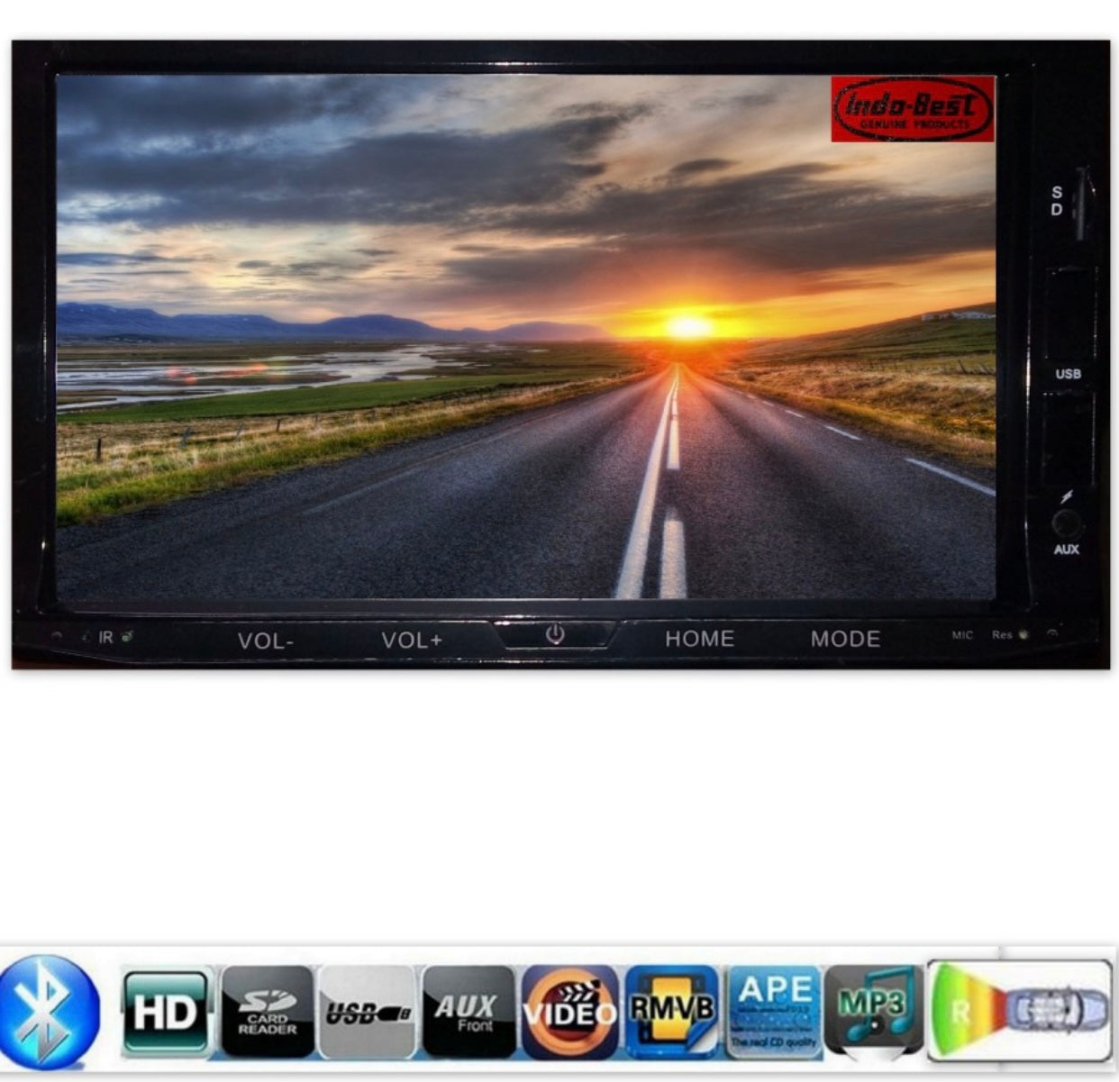 GENFRID Car Player - Double Din / 7" HD Touch Screen / Bluetooth / Mic Calling / Rear View Camera Support / Remote / FM / USB / AUX / SD Port Car Stereo (Double Din)