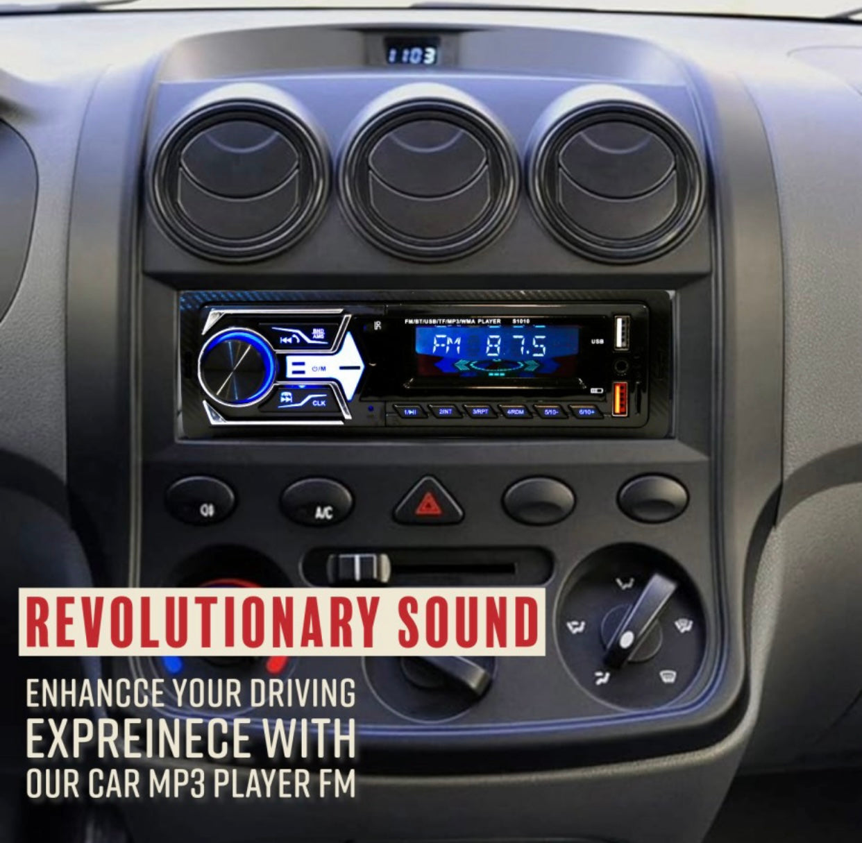 GENFRID Charge Pro + DUAL USB Bluetooth Wireless With Phone Caller Id Receiver Car Stereo (Single Din)