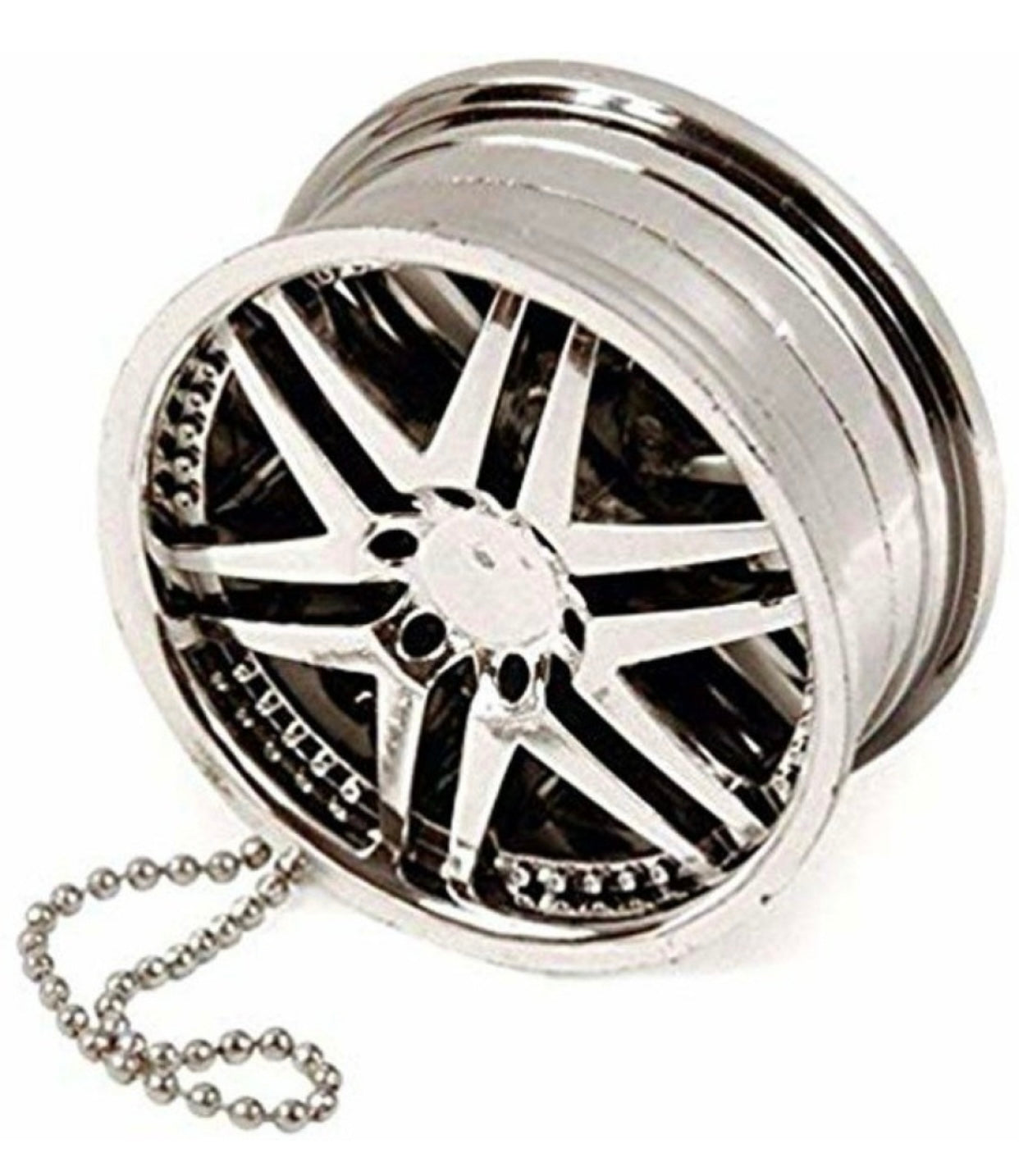 Genfrid Alloy Wheel Silver Style Hanging Car Air Freshener Gel Perfume for All Car (Pack of 2)
