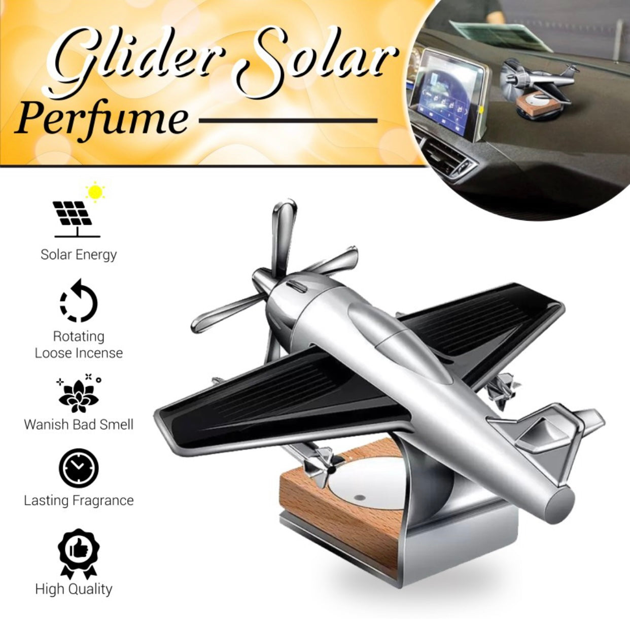 Genfrid Solar Airplane Design Car Perfume Car Freshner