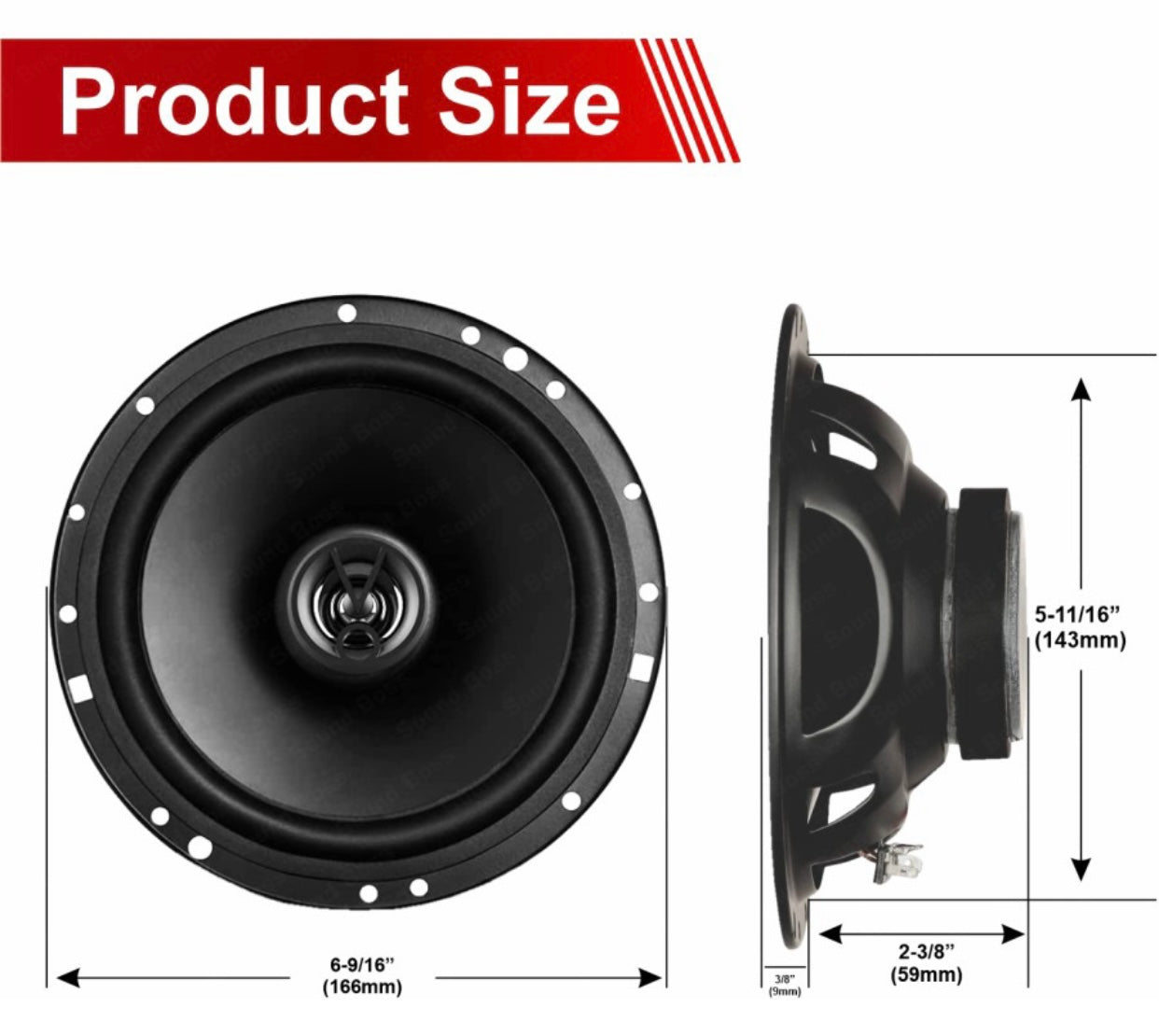 Genfrid (6 inch) Premium 2 Way 70 Watts RMS Coaxial Car Speaker (350 W)
