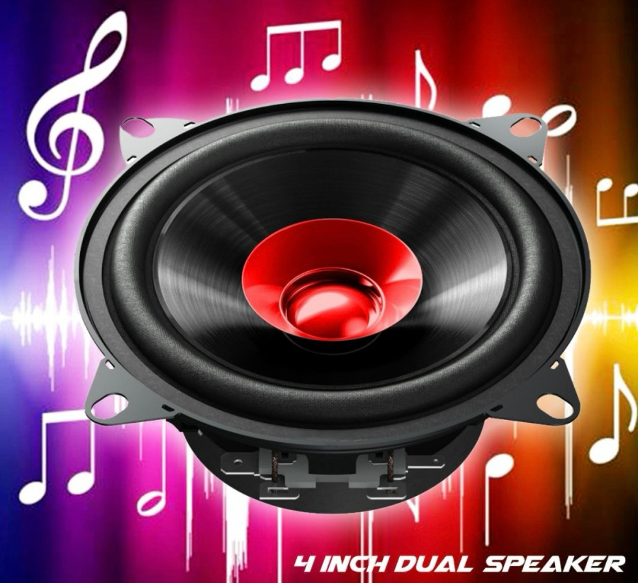 Genfrid (4 INCH) Mega Bass With Dual Coaxial Car Speaker (280 W)