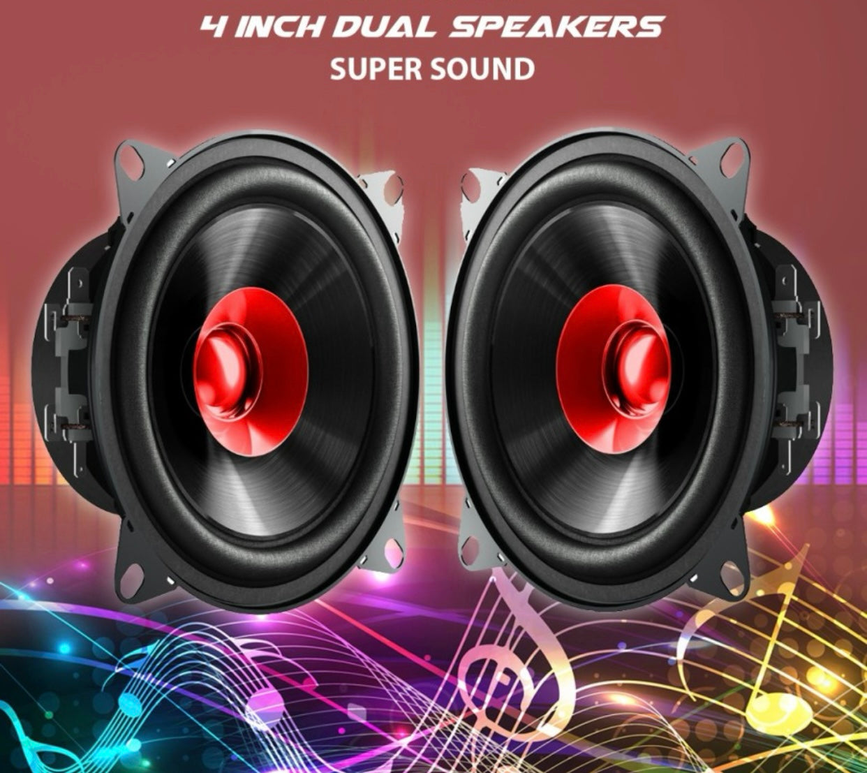 Genfrid (4 INCH) Mega Bass With Dual Coaxial Car Speaker (280 W)