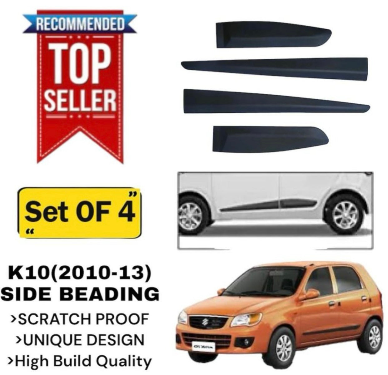 Genfrid Premium Quality Car Side Beading/Car Door Guards/Door Beading For Alto K10 2010-13