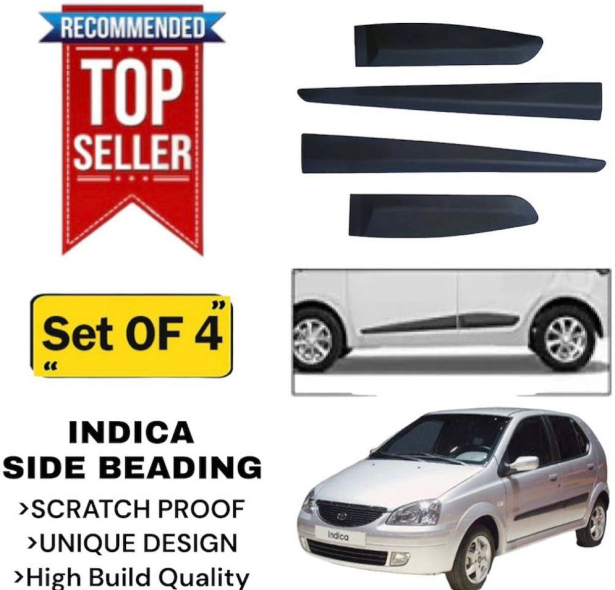 Genfrid Premium Quality Car Side Beading/Car Door Guards/Door Beading For Tata Indica