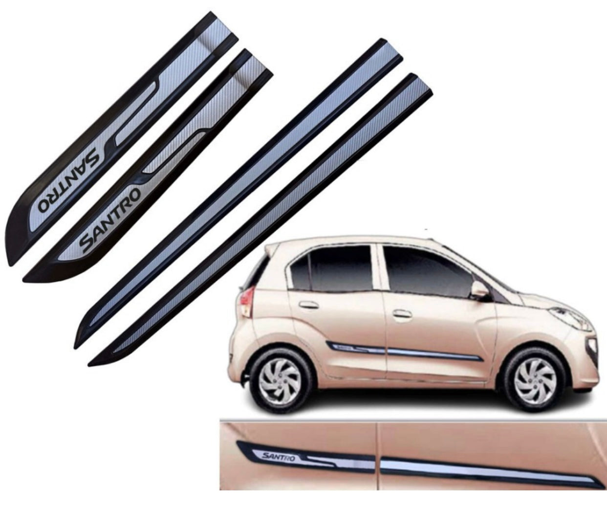 Genfrid Premium Quality Car Side Beading/Car Door Guards/Door Beading For Hyundai Santro 2018