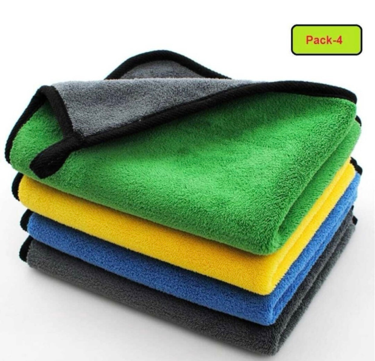 GENFRID Microfiber Vehicle Washing Cloth (Pack Of 4, 800 GSM)