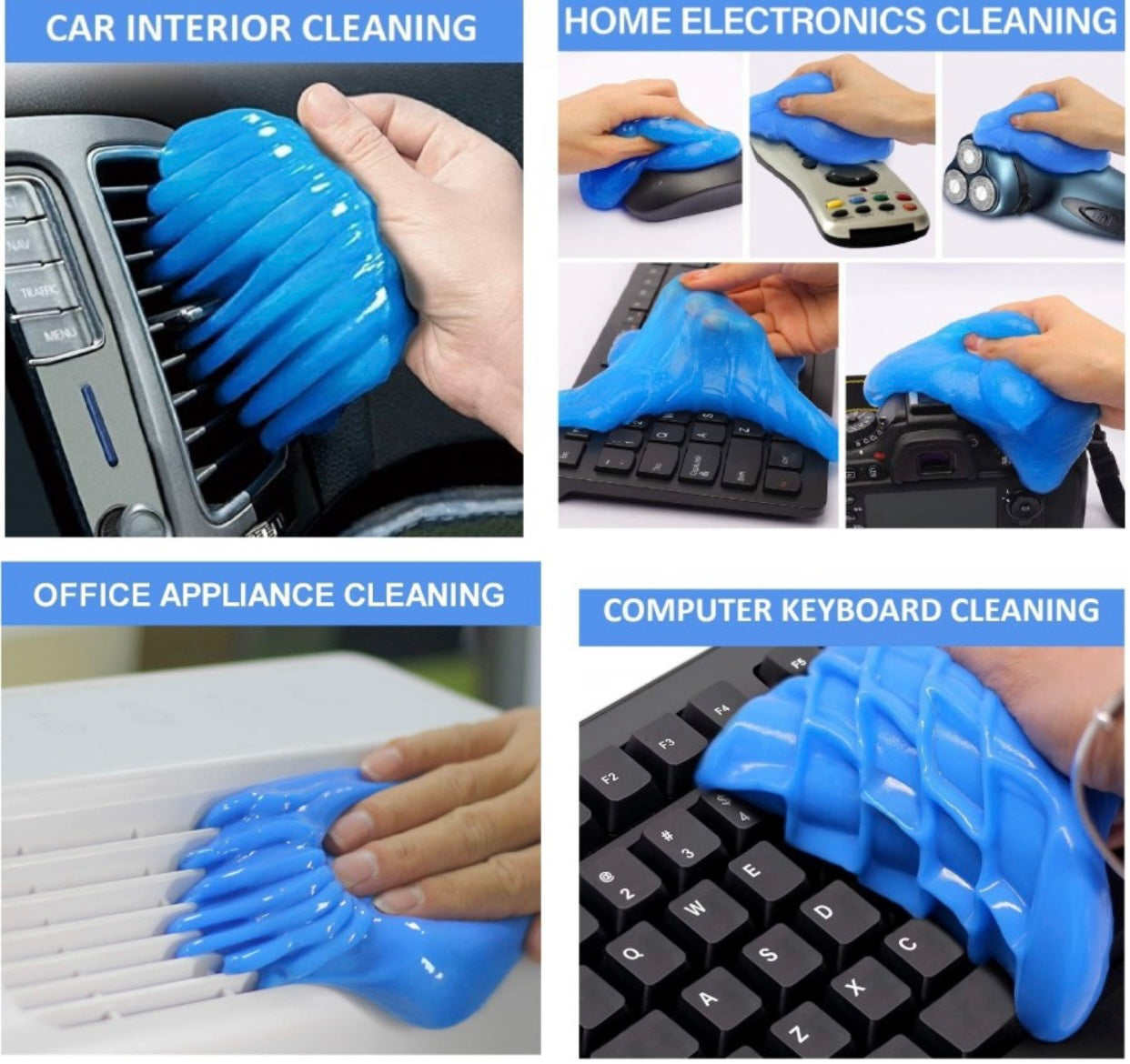 GENFRID Multipurpose Car Ac Vent Interior Keyboard Laptop PC Electronic Products Cleaning Cleaner Slime Gel Jelly Putty Kit Pack of 1 Vehicle Interior Cleaner