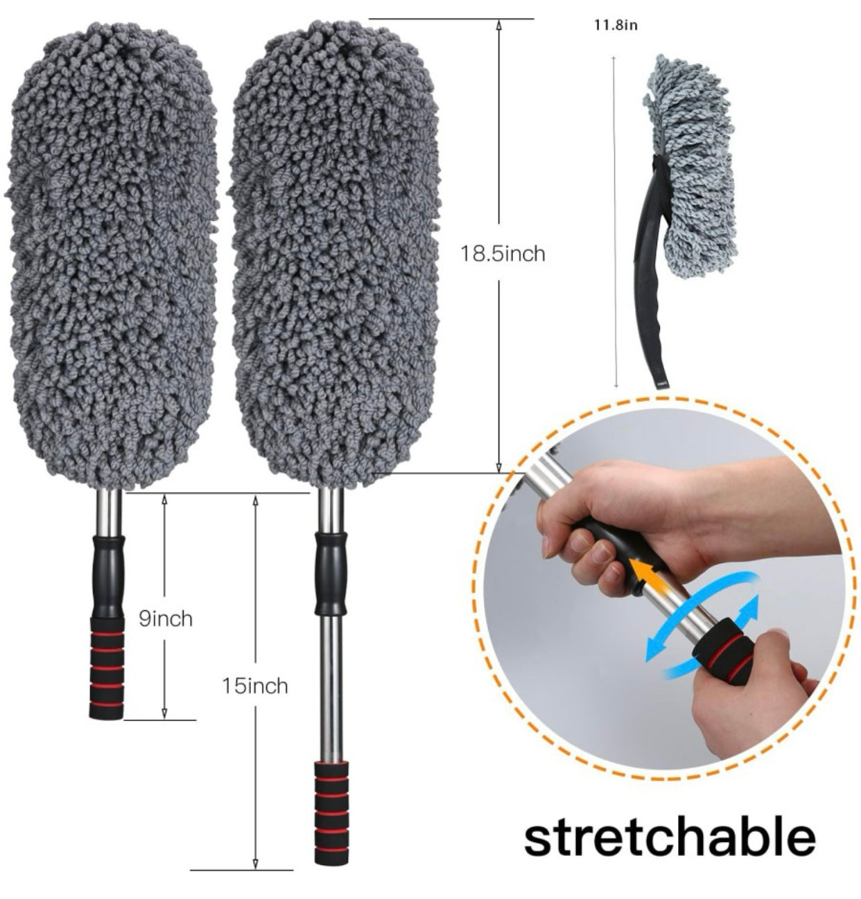 GENFRID Microfiber Vehicle Washing Duster (Pack Of 2, 800 GSM)