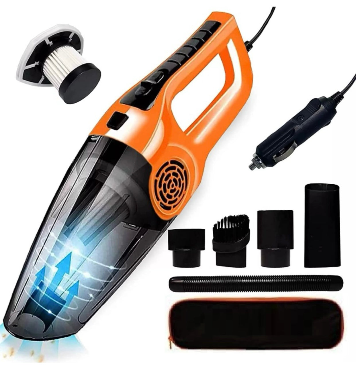 GENFRID Car Vacuum Cleaner with High Suction Power, Full Set of Accessories Car Vacuum Cleaner with 2 in 1 Mopping and Vacuum, Anti-Bacterial Cleaning
