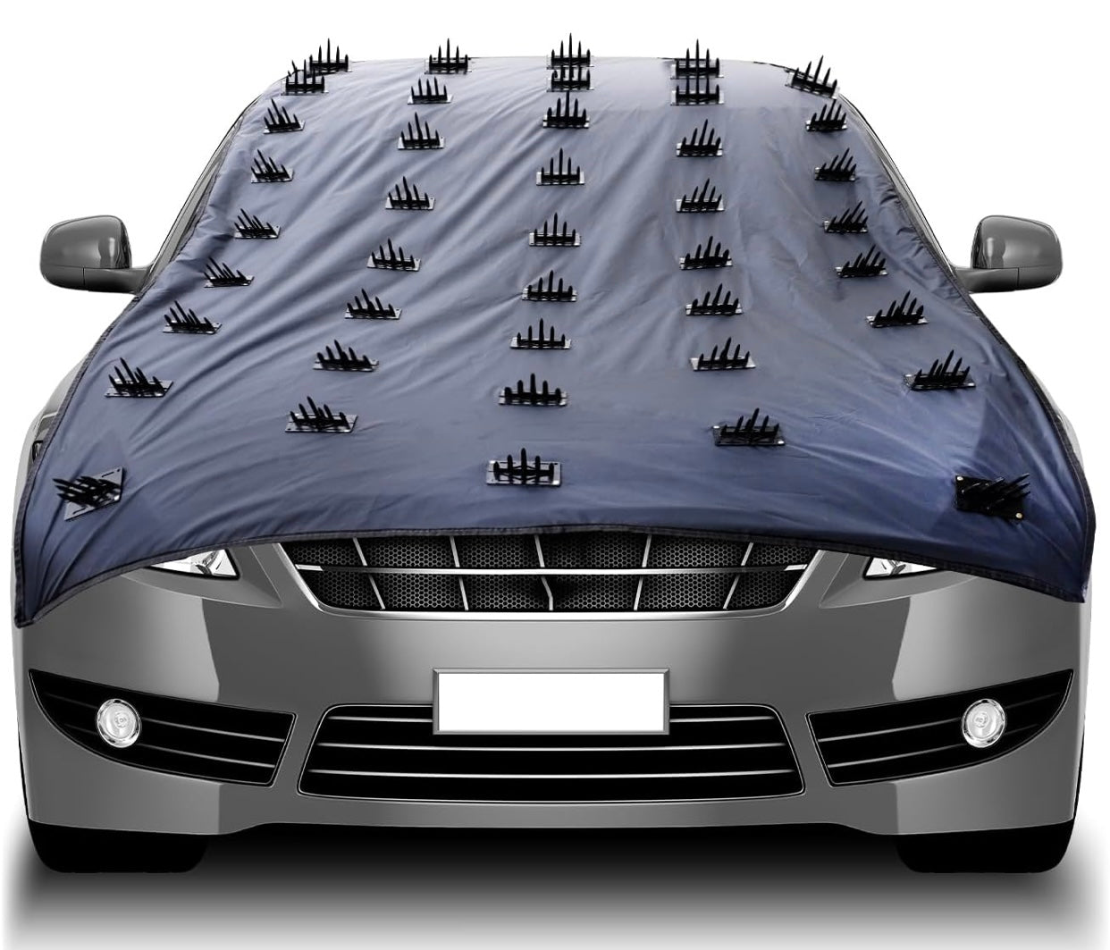 GENFRID Car Protection Cover from Dogs, Pets and Animal Complete Protection Dog Protection Car Cover for Both roof and Bonnet Attach Full Car Protection with Spikes for Big Cars 1pc (14ftX55Inch)