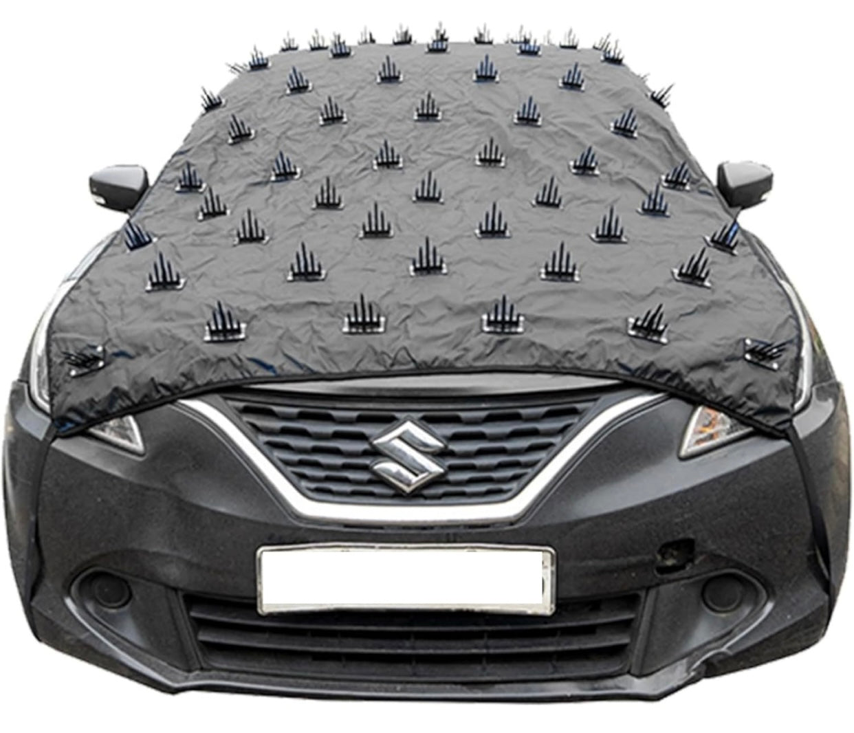 GENFRID Car Protection Cover from Dogs, Pets and Animal Complete Protection Dog Protection Car Cover for Both roof and Bonnet Attach Full Car Protection with Spikes for Big Cars 1pc (14ftX55Inch)