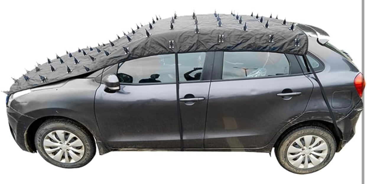 GENFRID Car Protection Cover from Dogs, Pets and Animal Complete Protection Dog Protection Car Cover for Both roof and Bonnet Attach Full Car Protection with Spikes for Big Cars 1pc (14ftX55Inch)