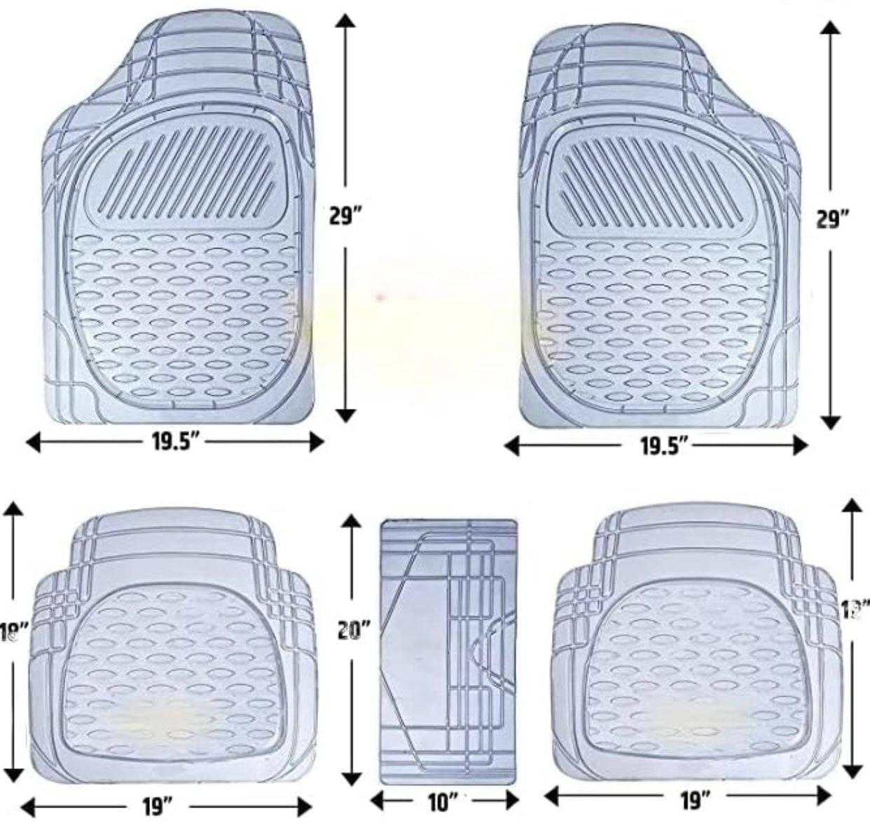 GENFRID Plastic Car Mat (For All 5 Seater Cars)-5Pcs Mat