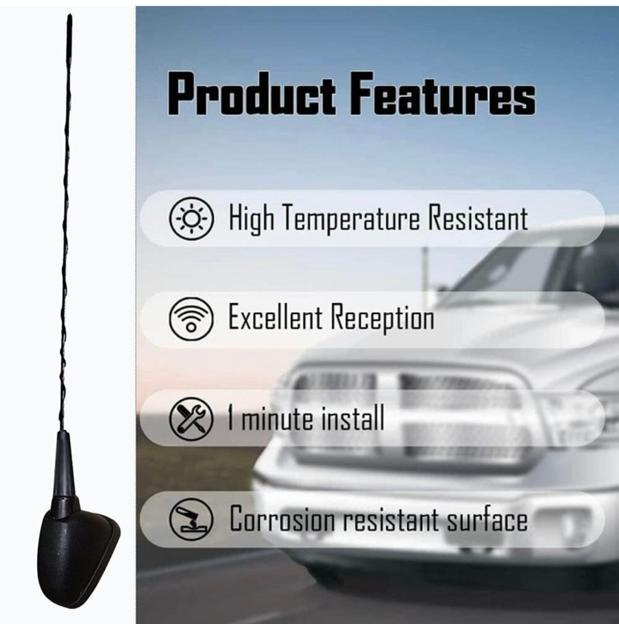 GENFRID Premium Qualtiy Car Antenna,Car Replacement Audio Roof Signal Receiver Satellite Vehicle Antenna