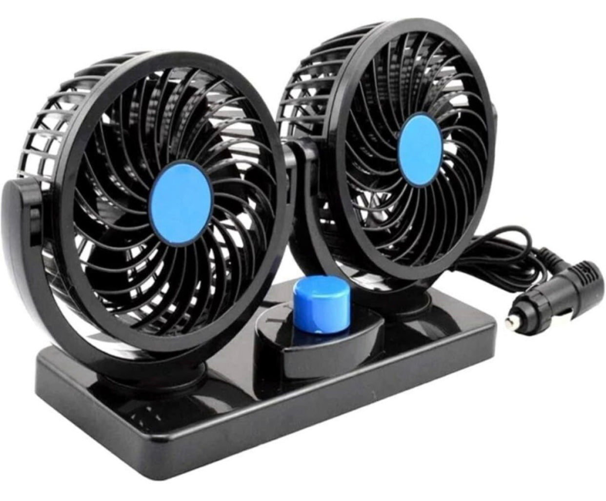 GENFRID Car Interior Fan Rotatable (Dual Head 2 Speed Strong) Dashboard Auto Cooling Air Fan Car Interior Fan (12 V)