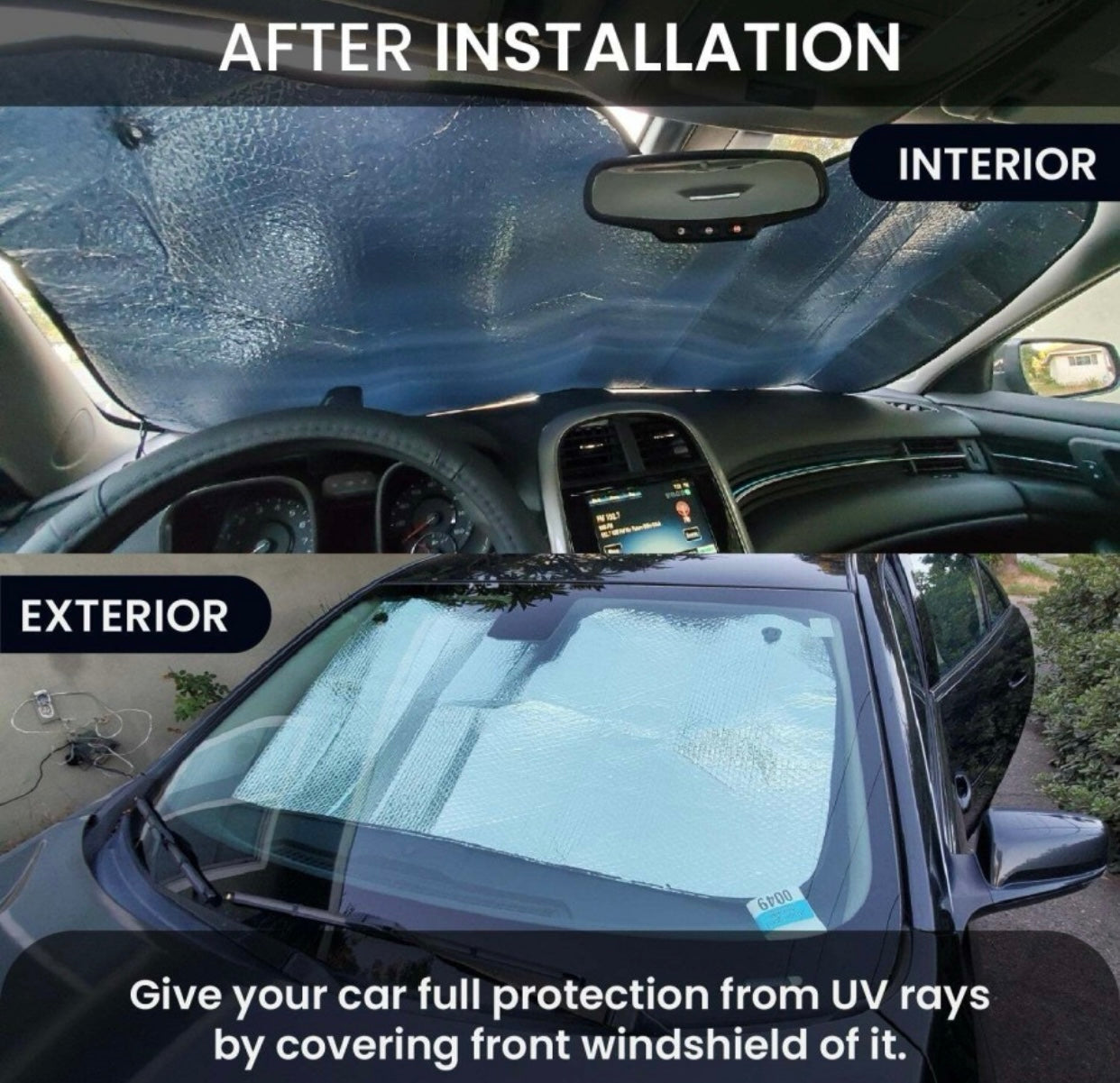 GENFRID Dashboard, Windshield Sun Shade For All Cars (Black, Silver)