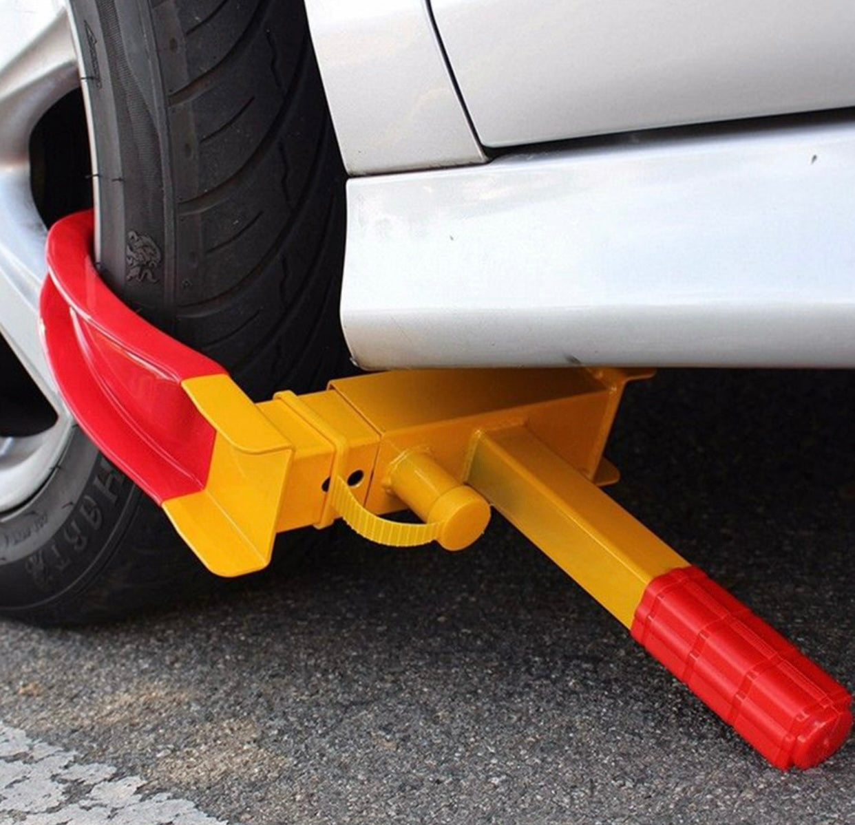 GENFRID Car Wheel Lock/Car Alloy Lock(Anti-Theft Heavy Duty Lock For Alloy Metal Tyre Clamp For Car,Bike,Pickup Bright Yellow And Red Colours Vehicle tyre and wheel lock Wheel Lock)
