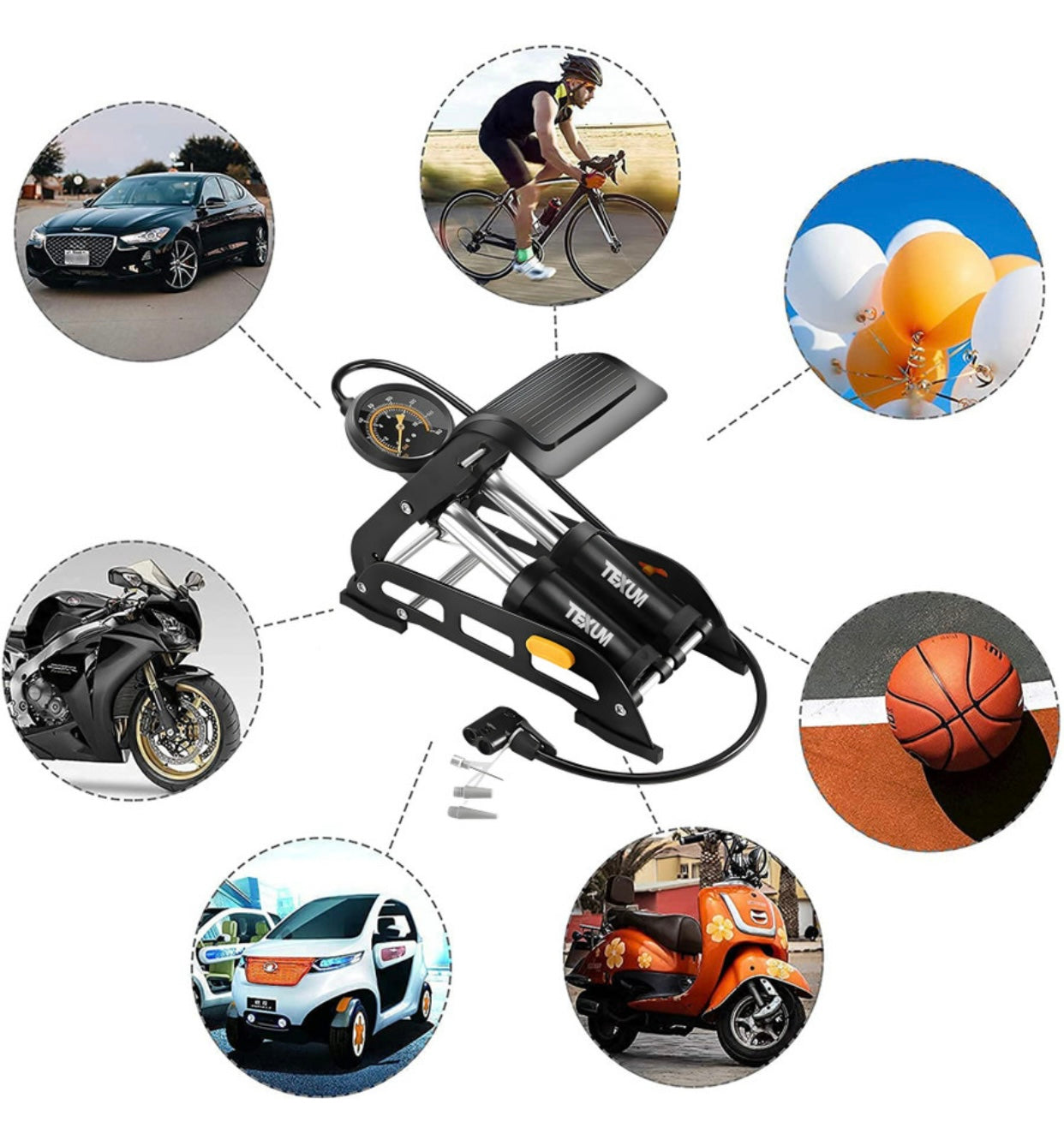 GENFRID Car Tyre Air Pump 191 psi (for Car & Bike)