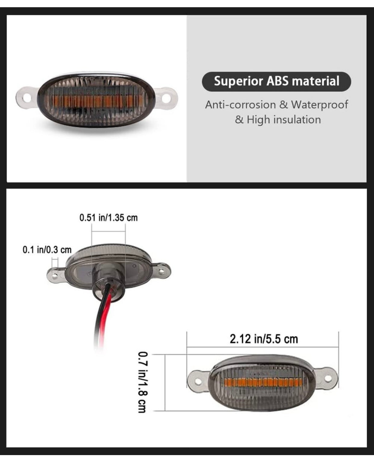 GENFRID Universal LED front grill light made of high-quality ABS For All Car Car Fancy Lights (Yellow, Orange)