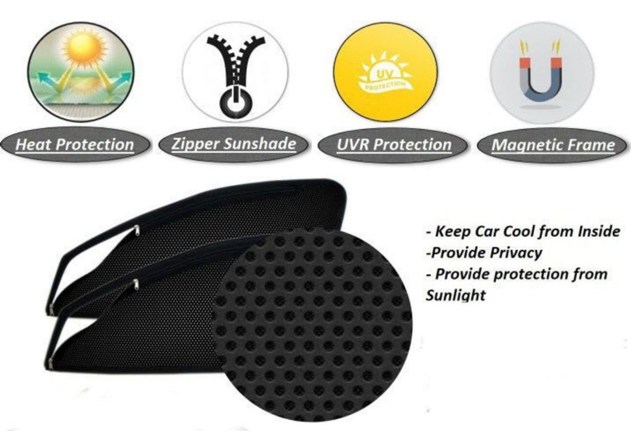 Genfrid Car Sunshade/Car Side Window Shades For Alto 800 (Zipper)