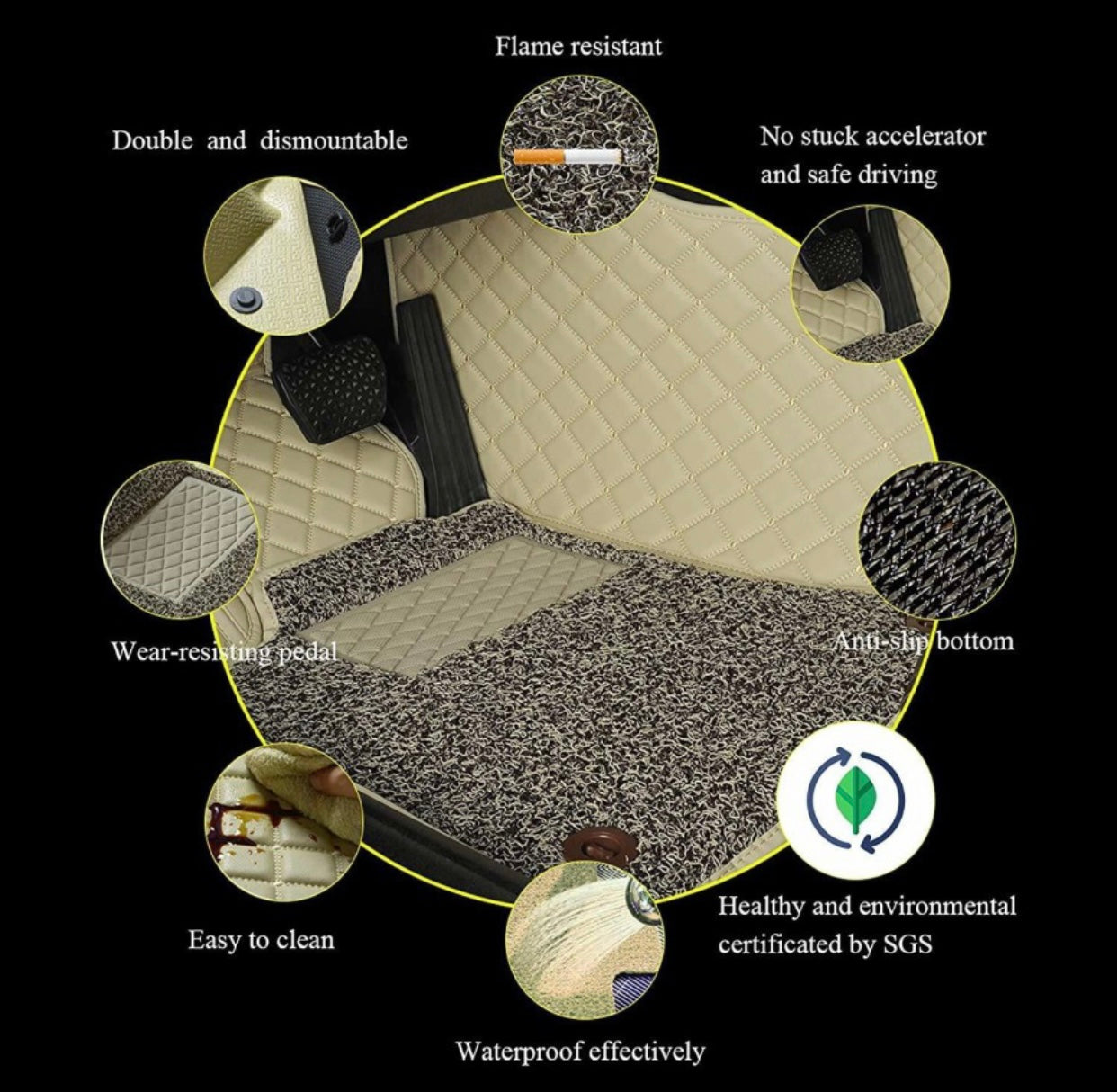 Genfrid 7D Premium Custom Fitted Car Mats For Maruti Swift Dzire