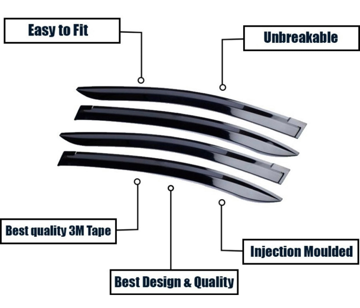 Genfrid Unbreakable Car Door Window Visor For Mini Truck