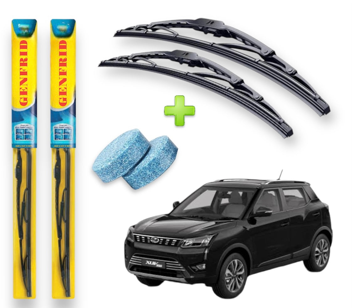 Genfrid Metal Frame Car Wiper For Mahindra XUV300 (Right-24, Left–16) (Pack Of 2)(Free Washer Tablet)