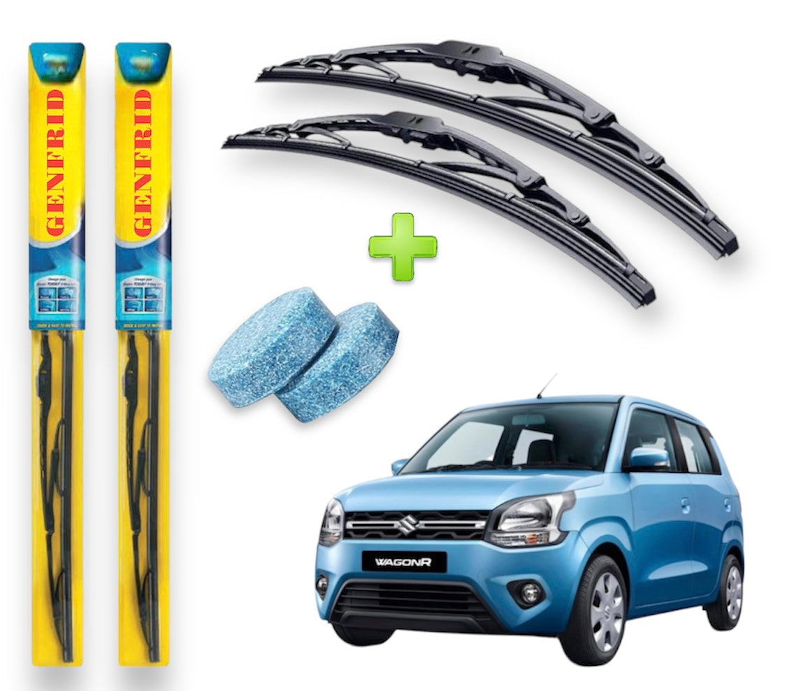 Genfrid Metal Frame Car Wiper For Maruti Wagonr 2019 (Right-20, Left–16) (Pack Of 2)(Free Washer Tablet)