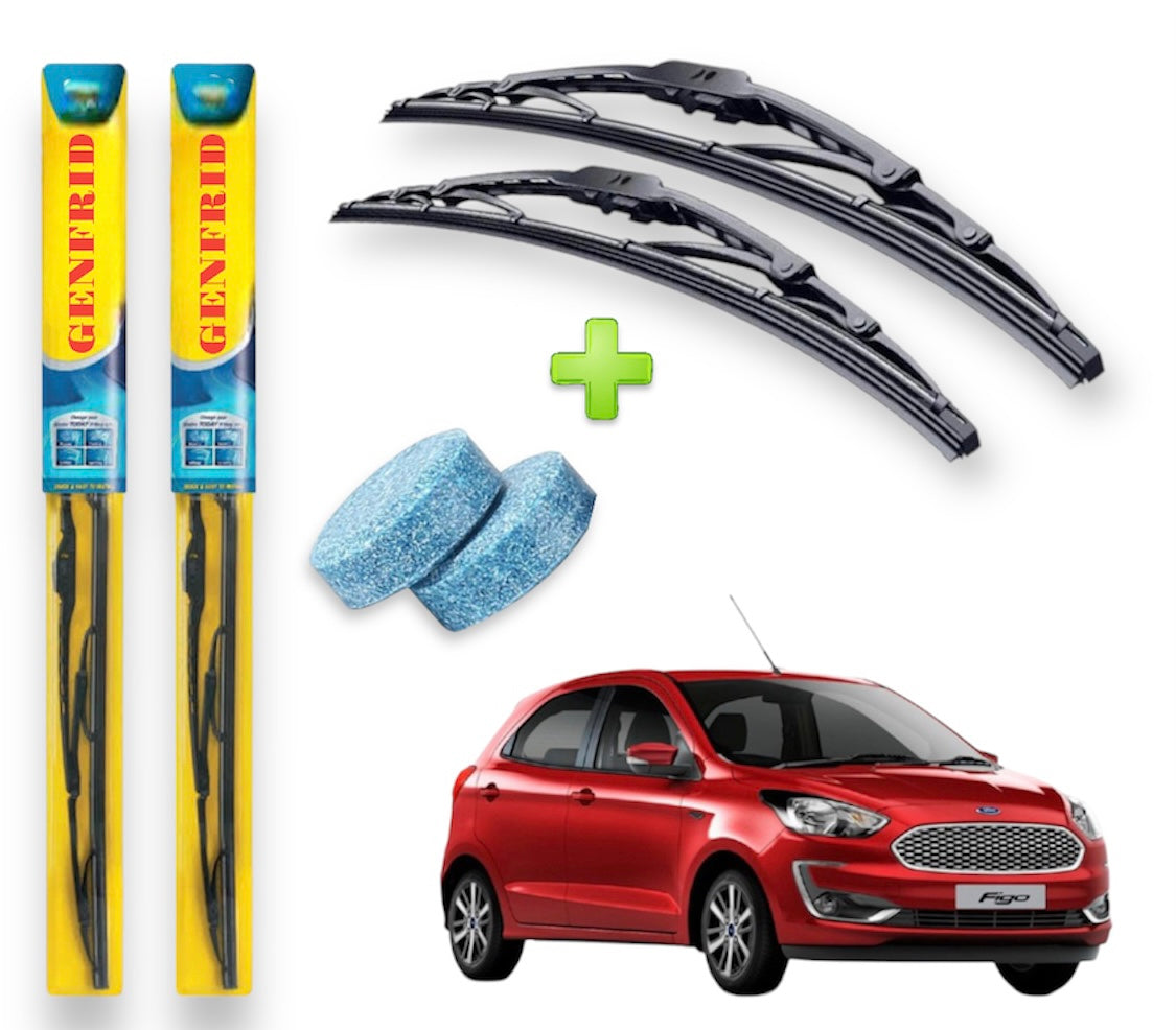 Genfrid Metal Frame Car Wiper For Ford Figo Aspire (Right-22, Left–16) (Pack Of 2)(Free Washer Tablet)