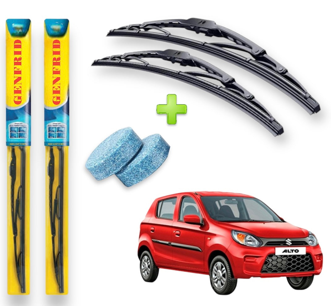 Genfrid Metal Frame Car Wiper For Maruti Alto 800 (Right-18, Left–16) (Pack Of 2)(Free Washer Tablet)