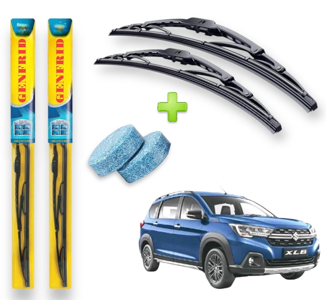 Genfrid Metal Frame Car Wiper For Maruti XL6 (Right-24, Left–16) (Pack Of 2)(Free Washer Tablet)
