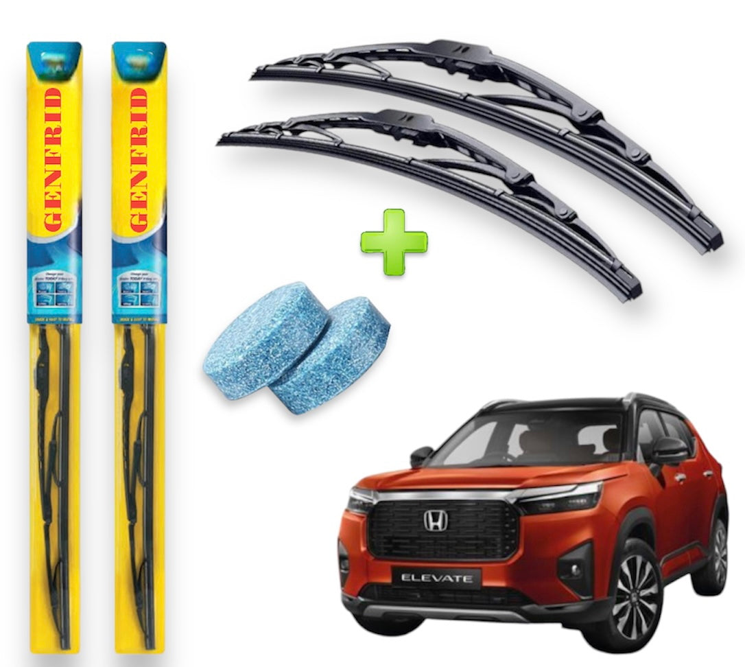 Genfrid Metal Frame Car Wiper For Honda Elevate (Right-22, Left–16) (Pack Of 2)(Free Washer Tablet)