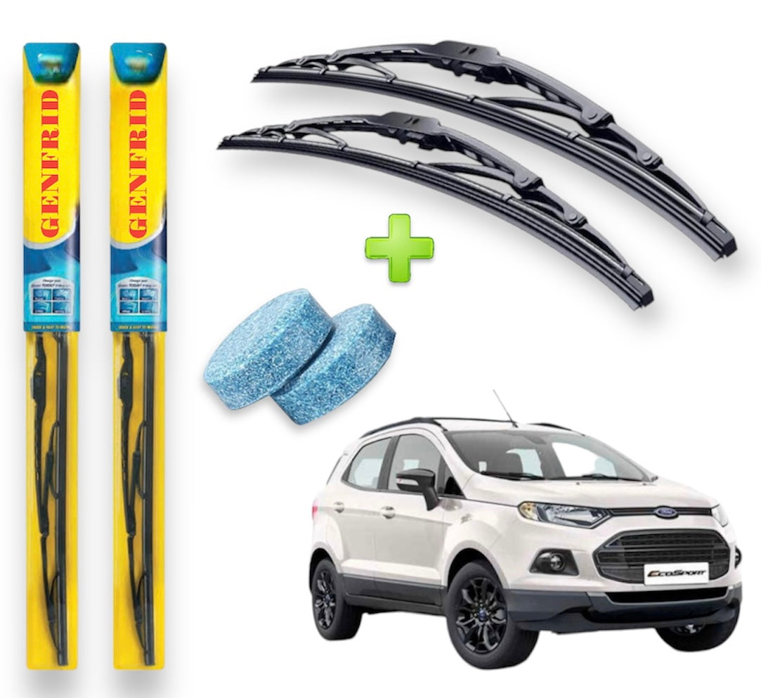 Genfrid Metal Frame Car Wiper For Ford Ecosport (Right-22, Left–16) (Pack Of 2)(Free Washer Tablet)