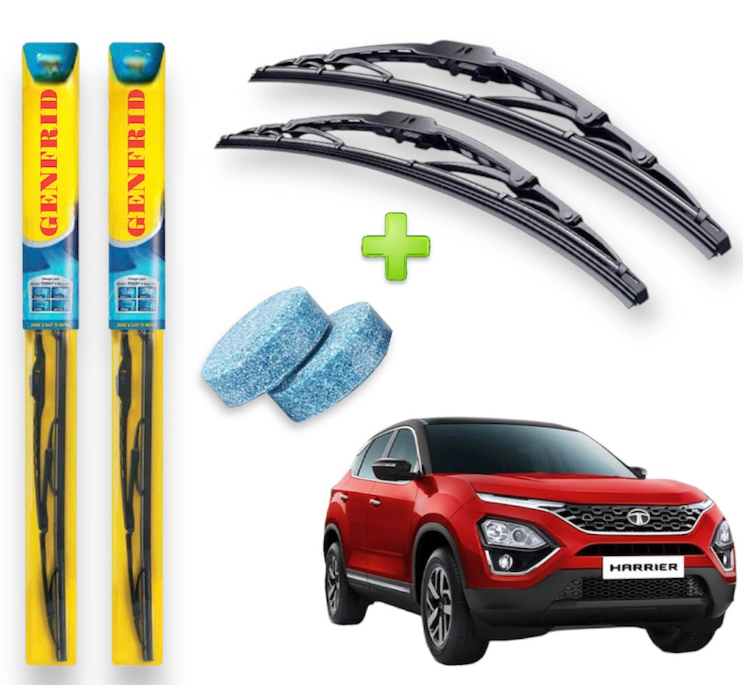 Genfrid Metal Frame Car Wiper For Tata Harrier (Right-26, Left–20) (Pack Of 2)(Free Washer Tablet)