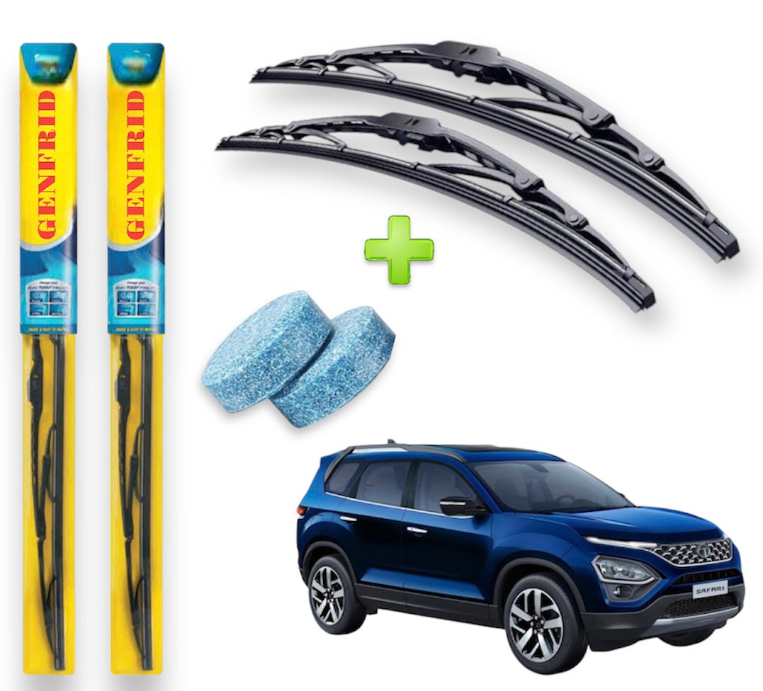 Genfrid Metal Frame Car Wiper For Tata Safari 2021 (Right-26, Left–20) (Pack Of 2)(Free Washer Tablet)