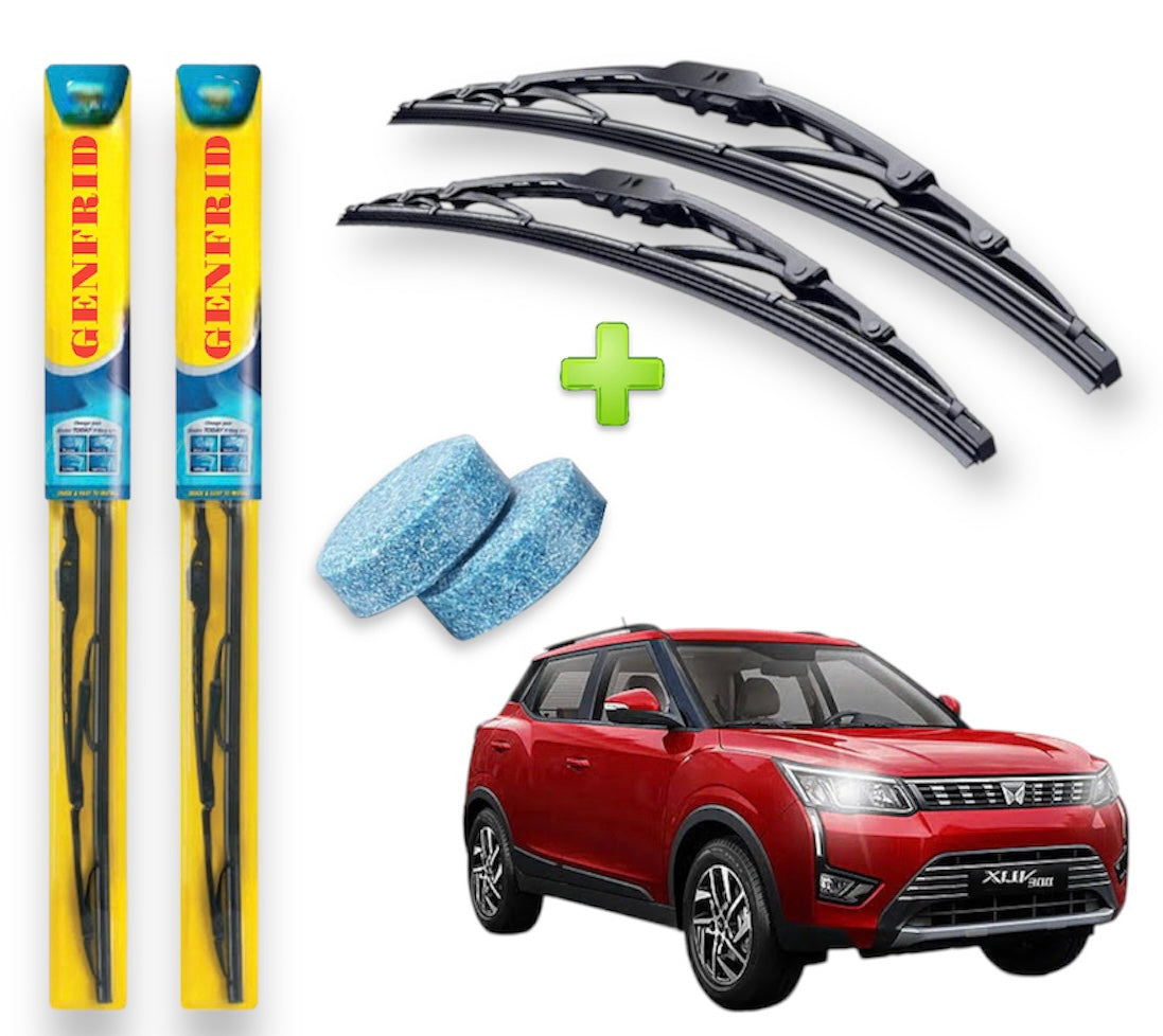 Genfrid Metal Frame Car Wiper For Mahindra XUV300 (Right-24, Left–16) (Pack Of 2)(Free Washer Tablet)
