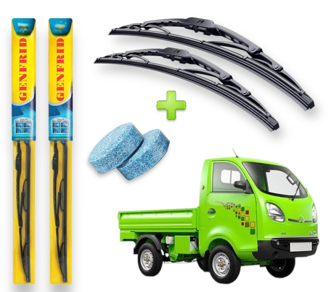 Genfrid Metal Frame Car/Mini Truck Wiper For Tata Ace (Right-20, Left–16) (Pack Of 2)(Free Washer Tablet)