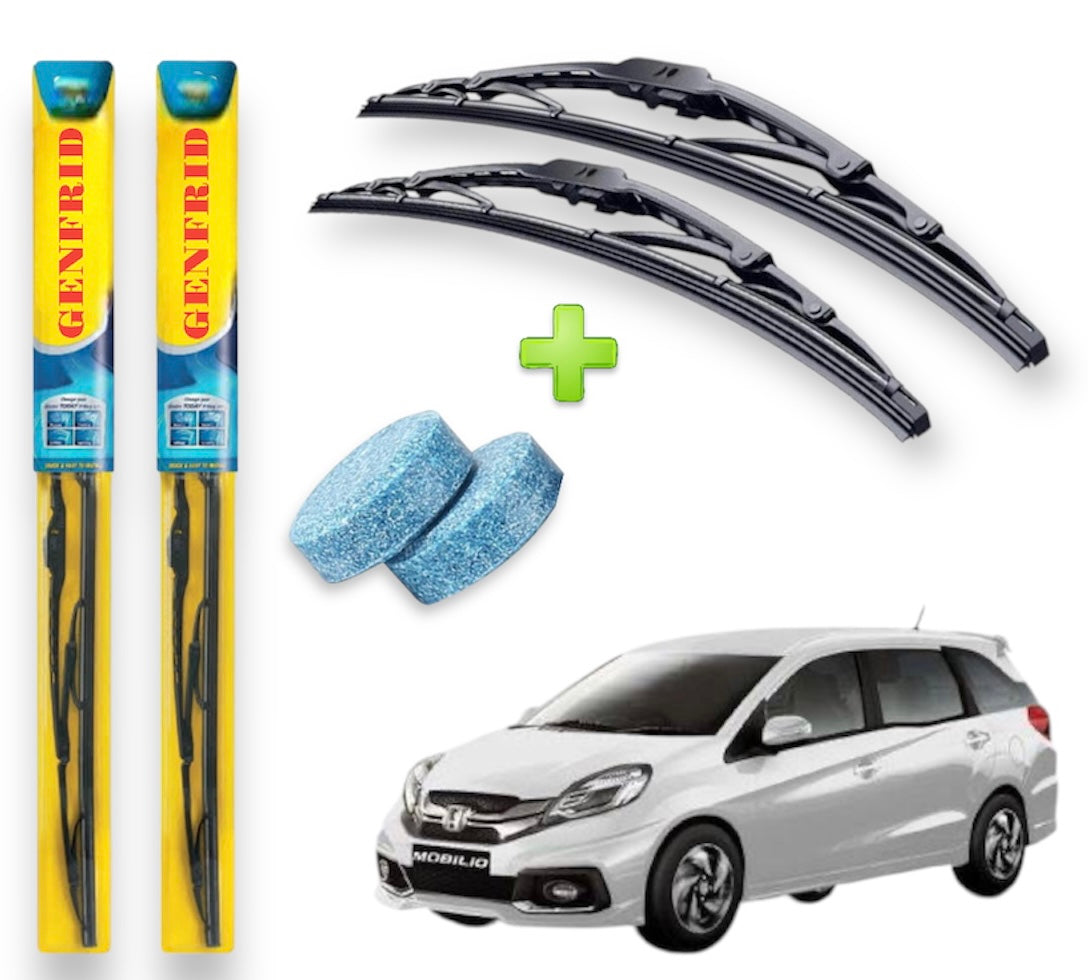 Genfrid Metal Frame Car Wiper For Honda Mobilio (Right-22, Left–16) (Pack Of 2)(Free Washer Tablet)