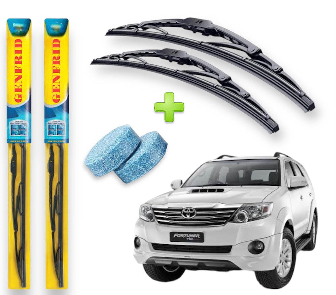 Genfrid Metal Frame Car Wiper For Toyota Fortuner (Right-21, Left–19) (Pack Of 2)(Free Washer Tablet)