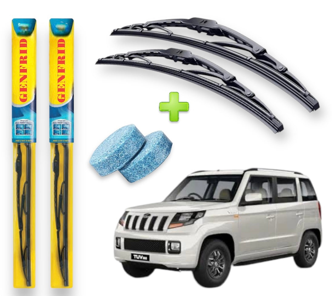 Genfrid Metal Frame Car Wiper For Mahindra TUV300 (Right-20, Left–19) (Pack Of 2)(Free Washer Tablet)