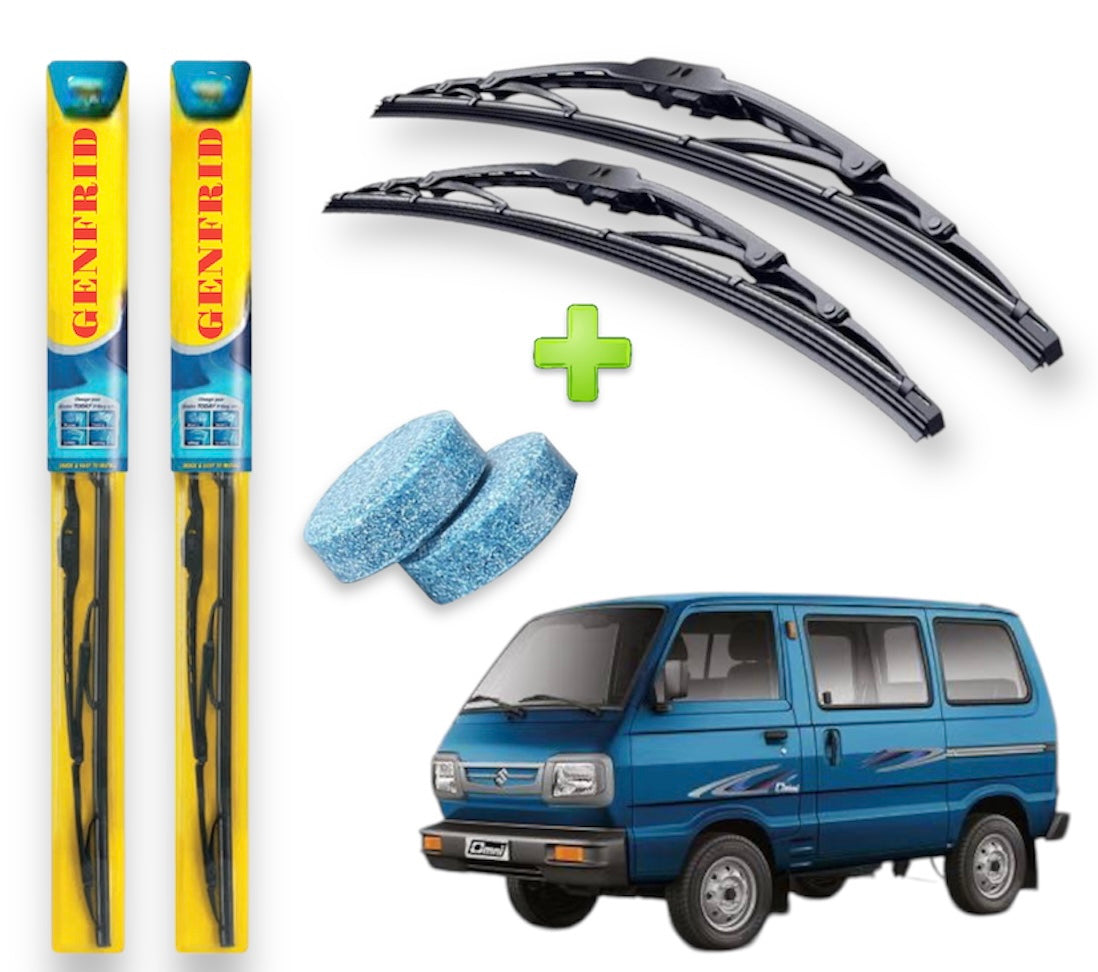 Genfrid Metal Frame Car Wiper For Maruti Omni(Van) (Right-12, Left–12) (Pack Of 2)(Free Washer Tablet)