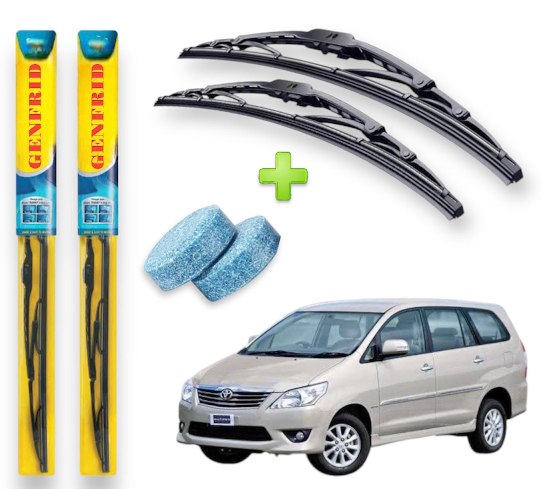 Genfrid Metal Frame Car Wiper For Toyota Innova (Right-26, Left–16) (Pack Of 2)(Free Washer Tablet)