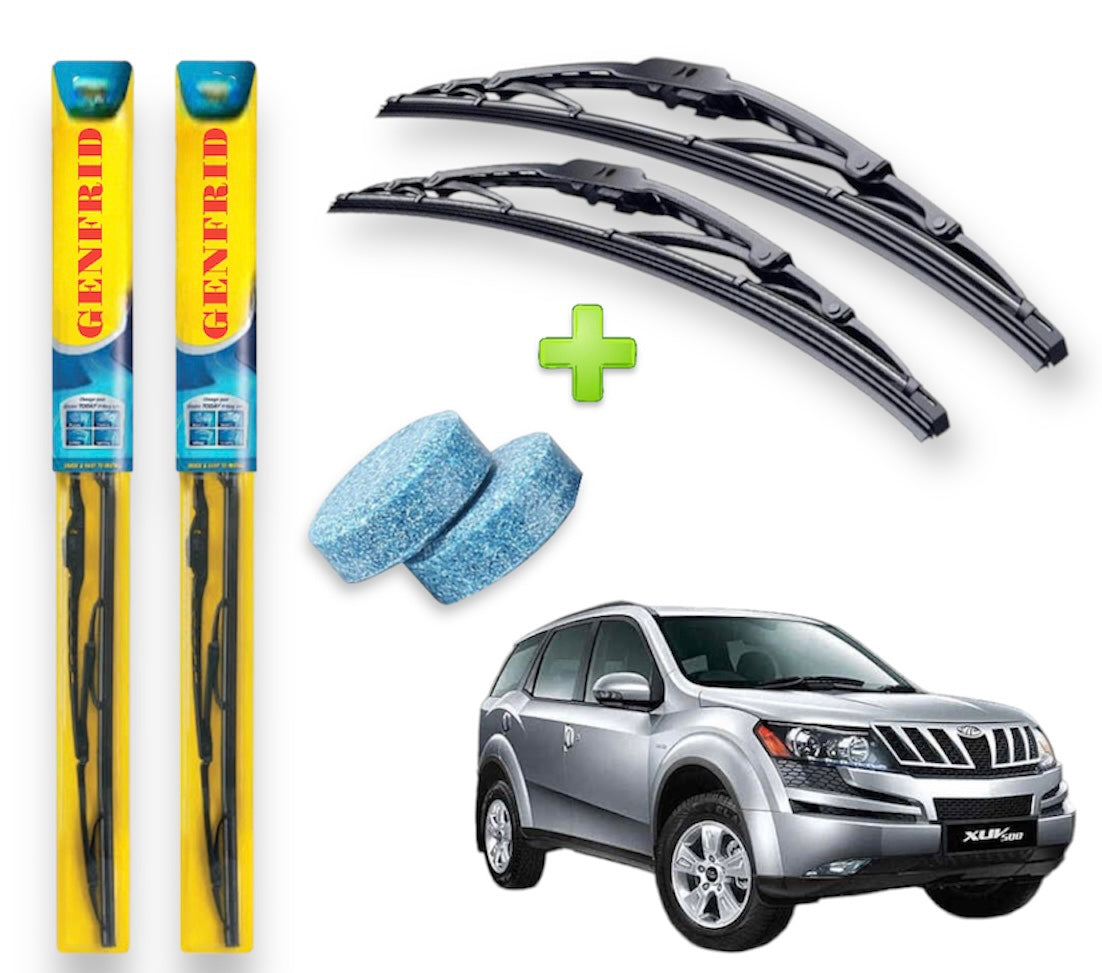 Genfrid Metal Frame Car Wiper For Mahindra XUV500 (Right-24, Left–20) (Pack Of 2)(Free Washer Tablet)