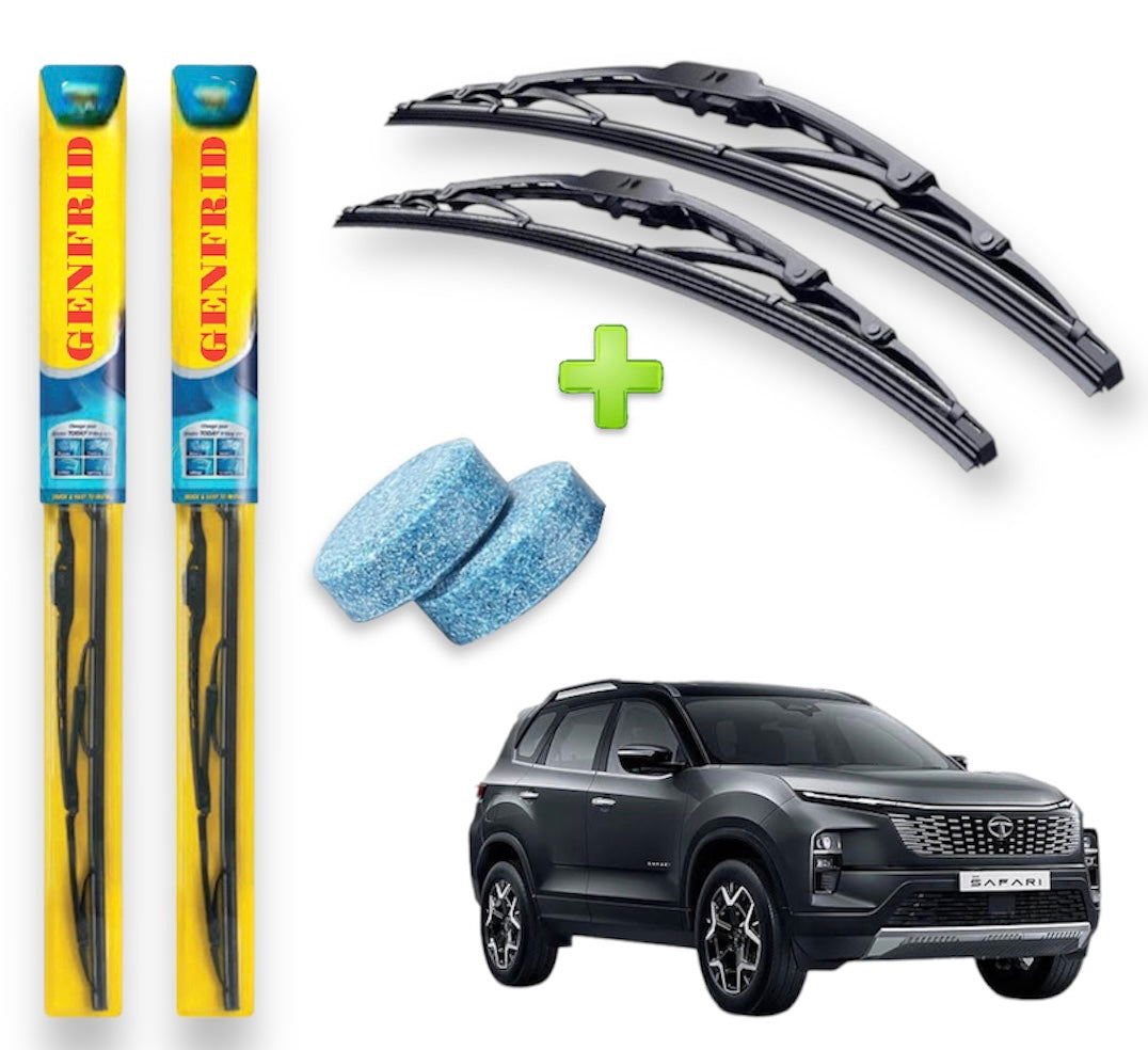 Genfrid Metal Frame Car Wiper For Tata Safari 2024 (Right-26, Left–20) (Pack Of 2)(Free Washer Tablet)