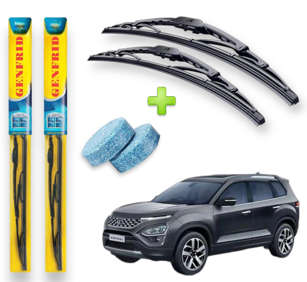 Genfrid Metal Frame Car Wiper For New Tata Safari (Right-26, Left–20) (Pack Of 2)(Free Washer Tablet)